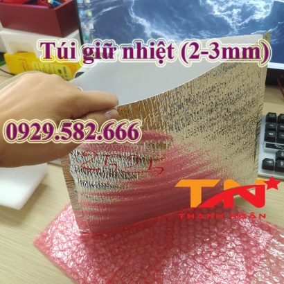 Túi xốp bạc 3mm giữ nhiệt có keo dán 