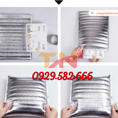 Túi xốp bạc 3mm giữ nhiệt có keo dán 