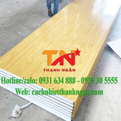 Tấm Vách Ngăn Panel Eps Mầu Vân Gỗ Giá Rẻ